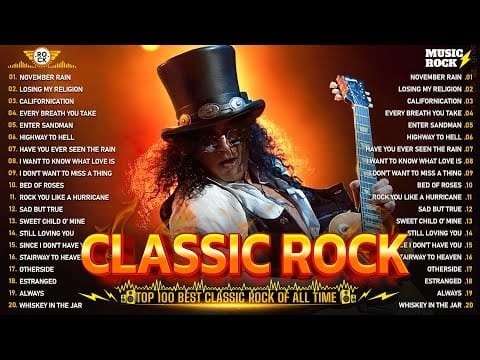 ACDC, Queen, Bon Jovi, Scorpions, Aerosmith, Nivrana, Guns N Roses – Classic Rock Songs 70s 80s 90s