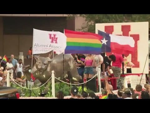Pride parade in downtown Houston
